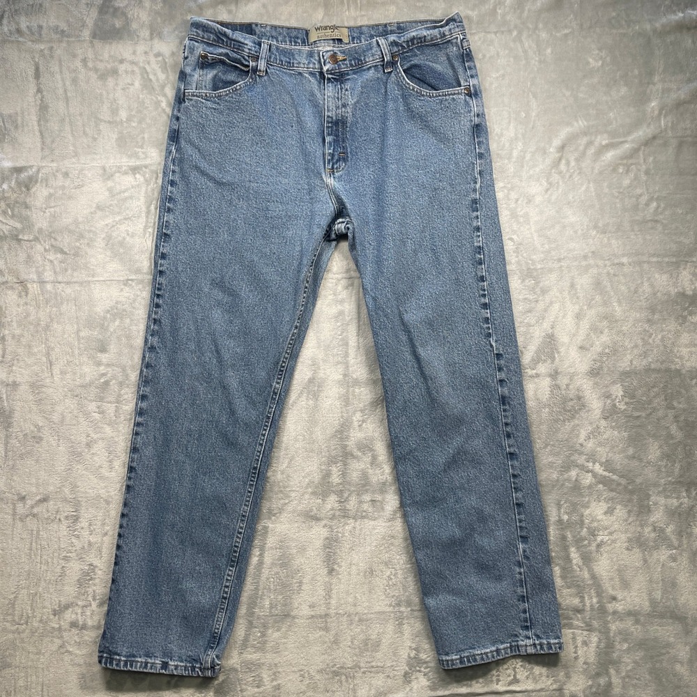 Wrangler Authentics Men's Blue Denim Jeans Cotton Blend Comfort 38x32